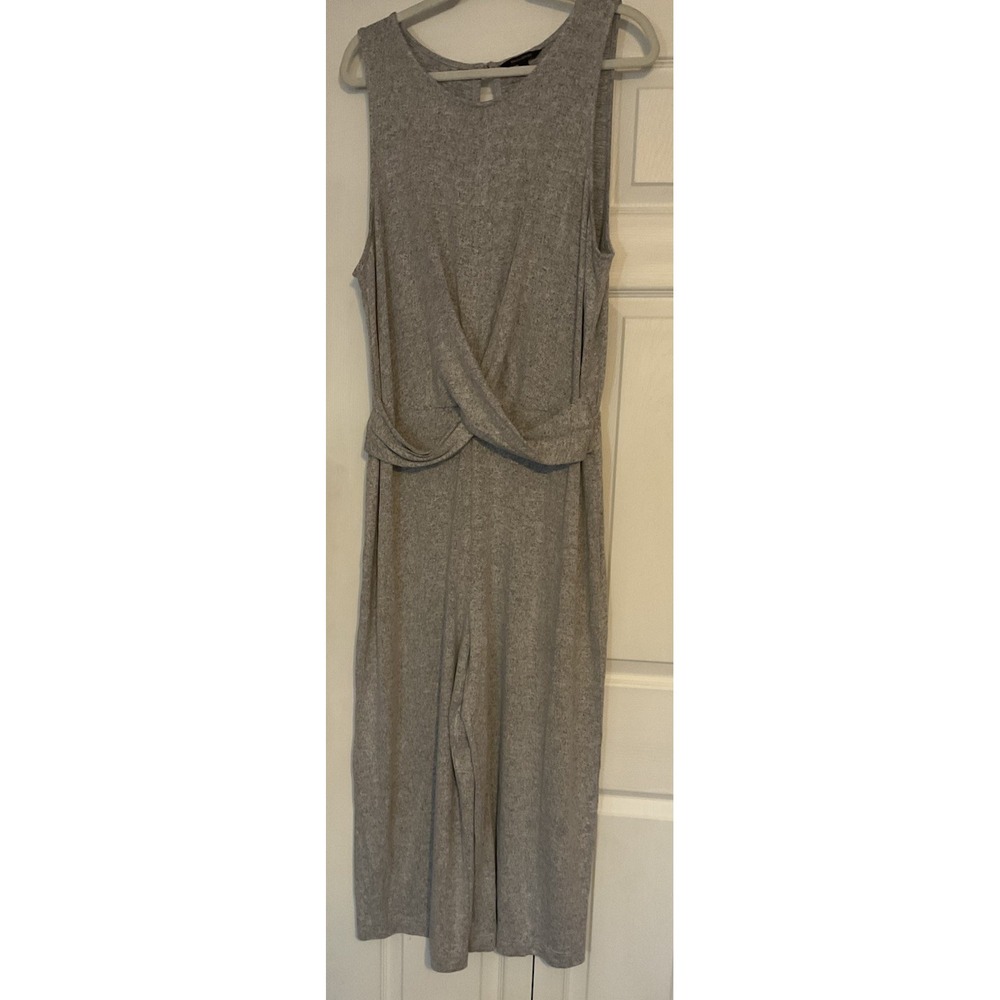 Banana Republic Heather Gray Sleeveless Twist Front Jumpsuit Size XL